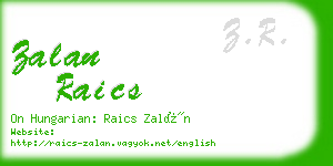 zalan raics business card